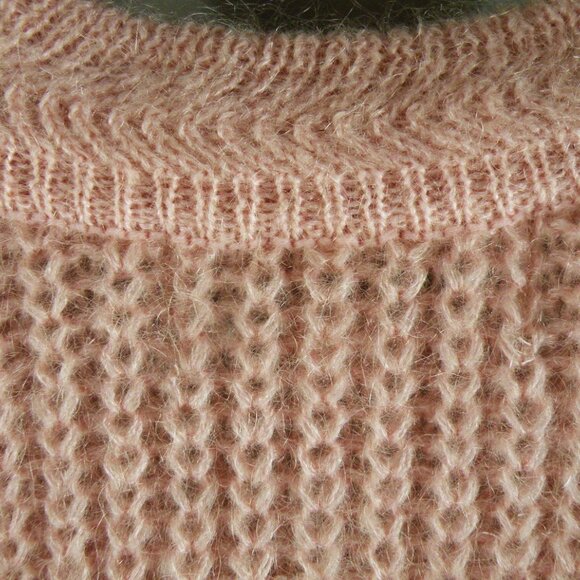 80s SK & Company Mohair Blend Crossover 2 Button Knit Cropped Cardigan Sweater M - Picture 4 of 5